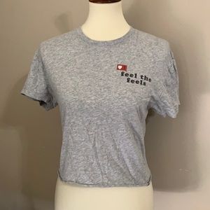 Grayson Threads Size XS Crop Top Gray "the‎ feels"